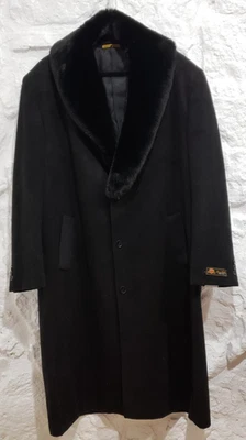 NEW Alberto Nardoni Signature Collection Moskow Black Luxury Coat Faux Fur Sz 48 - Image 1 of 4