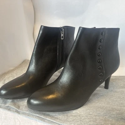 Botas de tornozelo Coach Hickory soft shine couro amêndoa, preto, tamanho 8 - Imagem 1 de 4