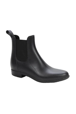 Botas de lluvia de goma al tobillo J Crew para mujer zapatos negros lisos talla 7 Foto 1 de 4
