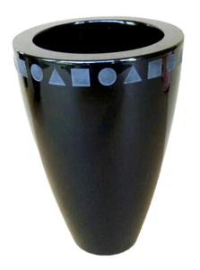 SASAKI Japan designed By WARD BENNETT Black 24% Lead Crystal Vase Collectable - Picture 1 of 8