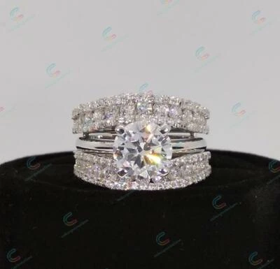 2Ct White Round Stone Solitaire Ring With Wrap Enhancer In 925 Sterling Silver - Image 1 of 4