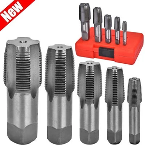 5 Pcs NPT Pipe Tap Set 1/8" 1/4" 3/8" 1/2" and 3/4" With Case Carbon Steel US - Picture 1 of 13