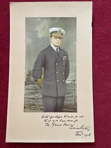 Admiral David Beatty, handschriftliche Nachricht & signierter Farbdruck November 1918 - Bild 1 von 3