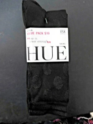 Paquete de 4 pares de calcetines lisos y punto grande brillo negro talla única para mujer U18182 Foto 1 de 4