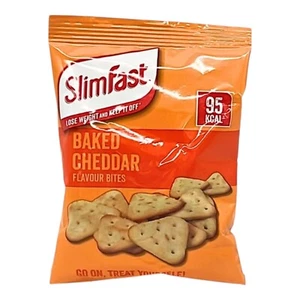 Slim Fast Cheddar Bites Snack Bag, Crunchy, Tasty Low Calorie Snack, 24 packs - Picture 1 of 3