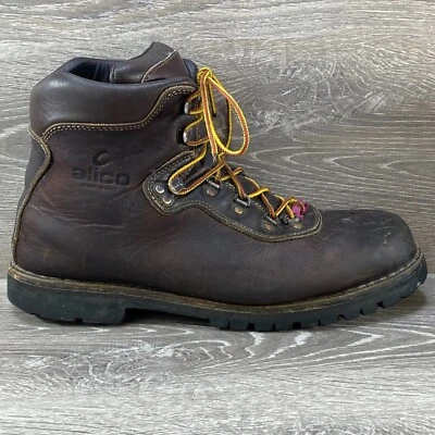 Botas Vibram Alico de Cuero Marrón Senderismo Montañismo para Hombres Talla 13 MW Hechas en Italia Foto 1 de 4