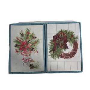 40 Christmas Cards envelopes Countryside 2 images Wreath and pine bouquet 40 Car - Picture 1 of 18
