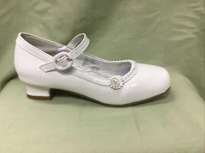 New Girls Josmo White Patent Dress Shoes with Flower 19879 size 6 - Picture 1 of 5