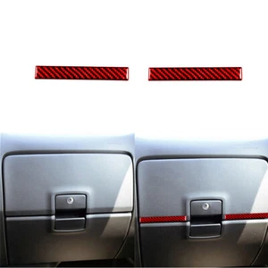 Red Carbon Fiber Upper Glove Box Accent Trim For Silverado GMC SIERRA 2014-2018 - Picture 1 of 12