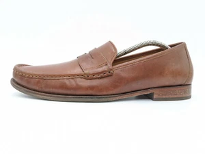 Cole Haan Grand.Os Brown Leather Moc Toe Slip On Penny Loafer Mens 10.5 M - Picture 1 of 10