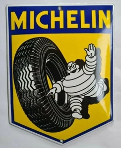 MICHELIN TIRES (GARAGE). PORCELAIN EMAILLE / ENAMEL SHIELD, SIGN, PLATE RETRO!!! - Picture 1 of 2