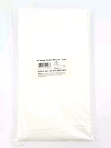 84" Round Plastic Tablecover 12 count Easy Clean Up Party Wedding Birthday New - Picture 1 of 4