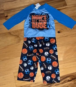 NWT THE CHILDREN’S PLACE BABY BOYS BLUE SPORTS THEMED PAJAMAS SIZE 12-18M LD3 - Picture 1 of 3