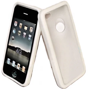 Protect Silikon TPU Cover Hülle weiß + Displayschutzfolie für Apple iPhone 4S - Bild 1 von 2