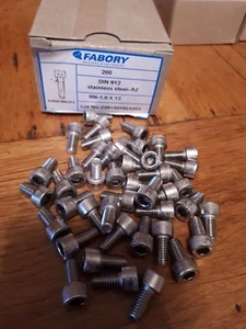 M6 - 6mm X 12mm  Stainless Steel Allen Bolts - Cap Head Screws A2 ( PACKS 10 ) - Picture 1 of 21