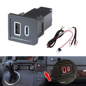 For VW Multivan T5 USB PD +QC 2 Port Socket Car Center Console Switch Button - Picture 1 of 10