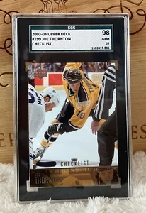 Joe Thornton 2003-04 Upper Deck #199 Checklist SGC 10 Gem Mint - Bild 1 von 2