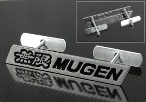 Metal 6" x 1" Chrome Black Mugen Engraving Emblem Badge For Honda Acura Grill