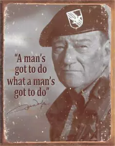 insegna latta metallo john wayne mans gotta do licenza ufficiale #1495 - Foto 1 di 1