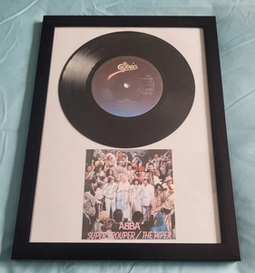 ABBA GERAHMT 7" ORIGINAL VINTAGE RECORD SUPER TROUPER + SIGNED PHOTO A4 GERAHMT MEMOR - Bild 1 von 15