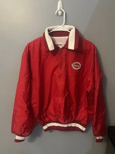 Cincinnati Reds Jacket Large Delong Team Jacket Fleece Lined Vintage Used Rare - Picture 1 of 4