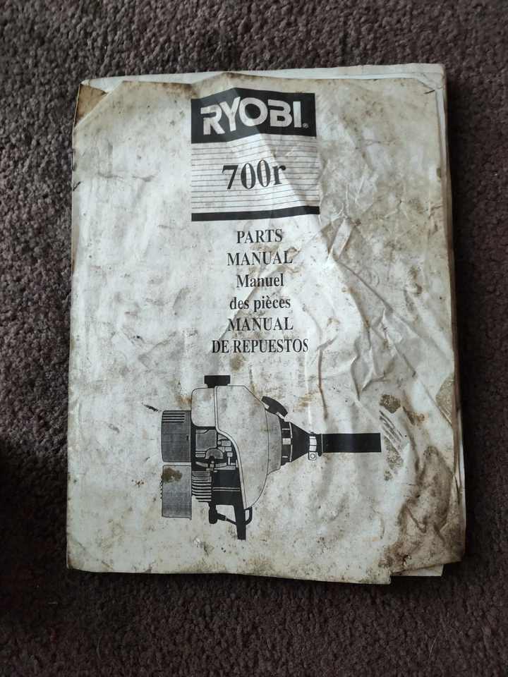 Original Ryobi 700R  Gas String Trimmer  PARTS  Manual - Image 1 of 1