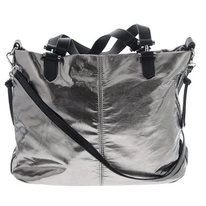 INC International Concepts Silber Metallic Beuteltasche Tasche Handtasche Crossbody Doppelgriff - Bild 1 von 13