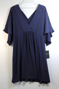 LAUREN RALPH LAUREN Crushed Tunic Swimwear Coverup Size Small Navy Retail $115 - Picture 1 of 3