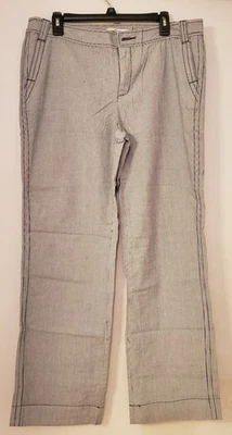 Pantalones Mujer Talla 14 Merona 4 Bolsillos Algodón Pin Rayas Azul y Blanco Foto 1 de 2