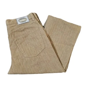 Hugo Boss Alabama Streifen Baumwolle Braun Beige Herren W34 L32 TOP - Bild 1 von 7