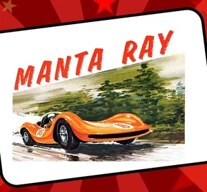 Manta Ray Graphic Racing T-Shirt 1960s Racing 100% Cotton SIZES M-3X - Picture 1 of 2