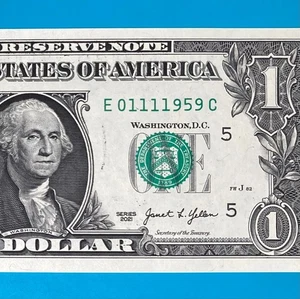 January 11, 1959 (E 01111959 C) BIRTHDAY $1 One Dollar Bill *UNC* - Picture 1 of 4
