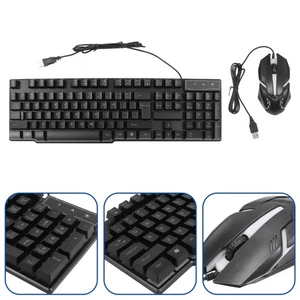 Keyboard Mouse Set White Wireless Ergonomic Design Computer Wired - Afbeelding 1 van 12