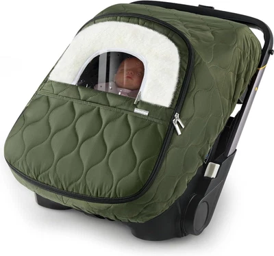 Funda de Asiento de Coche de Bebé de Invierno, Impermeable, A Prueba de Viento Cálida Vellón Transpirable Foto 1 de 4