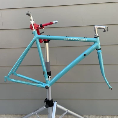 Vintage 1987 Cannondale SR500 55cm C-T Aluminum Road Frame Fork BB HS Nitto Stem - Image 1 of 4