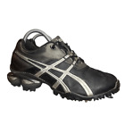 Asics Gel Black Leather Golf Shoes Spikes Sneakers P032Y F461213 Mens Size 7.5