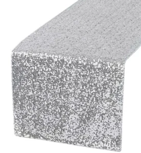 Sequin 12" x 108" Sparking Silver Table Runners Wedding Party Banquet Decoration - Picture 1 of 3