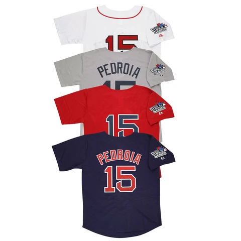 Dustin Pedroia 2013 Boston Red Sox World Series (Home/Road/Alt) Men's Jersey Cover