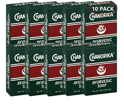 Jabón ayurvédico Chandrika 3 oz - Paquete de 10 Foto 1 de 4