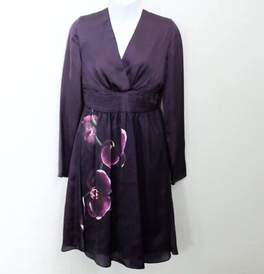 Altuzarra x Target Long Sleeve Orchid Faux Wrap Satin A-Line Dress Size 10 - Image 1 of 4