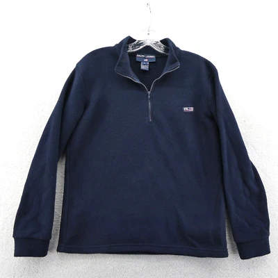 Ralph Lauren Polo Sport куртка маленький мужской синий 1/4 молнии флис опрятный винтажный США - Изображение 1 из 4