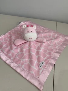 Just One You Giraffe Pink Lovey Satin Border Rattle Plush Toy Security Blanket - Picture 1 of 8