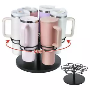 6 - Slots Rotatable 40 Oz Tumbler Organizer-Ideal for Kitchen Cup Storage & Gift - Picture 1 of 12