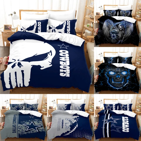 Dallas Cowboys 3Pcs Duvet Cover Set Pillowcase Breathable Bedding Quilt Cover Cover