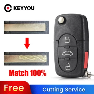 BLADE CUT by PHOTO Car Key Case For Audi A4 S4 A8 TT Quattro 2000 2001 2002 2003 - Imagen 1 de 10