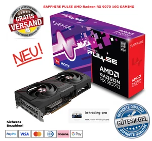 SAPPHIRE PULSE AMD RADEON RX 9070 GAMING Grafikkarte - 16GB - NEU✅OVP - Händler - Bild 1 von 18