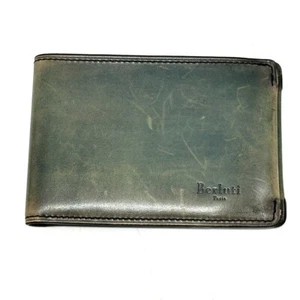 Berluti logo Bi-fold short mini wallet Compact Folded wallet Leather Blue Based - Bild 1 von 11