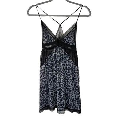 Victoria's Secret Camisón Leopardo Chemise Nighty Babydoll Vestido Sin Mangas XS Foto 1 de 4