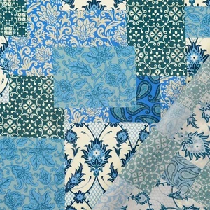 Vorbestellung 1m x 1,42m Baumwoll Popeline Paisley Blau - Bild 1 von 3