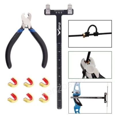 Archery Set T Shape Bow Square Ruler With String Nocking Points Pliers Tools - Image 1 of 4